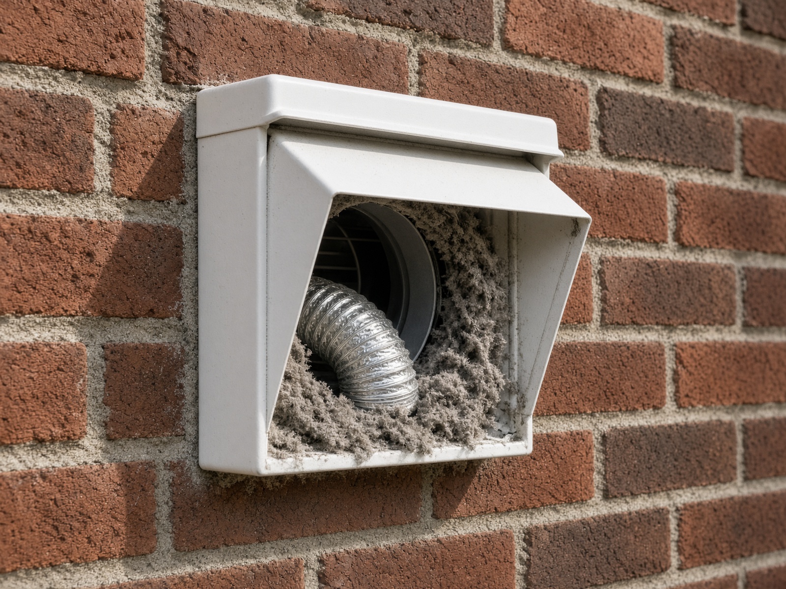Exterior dryer-vent hood on a house wall